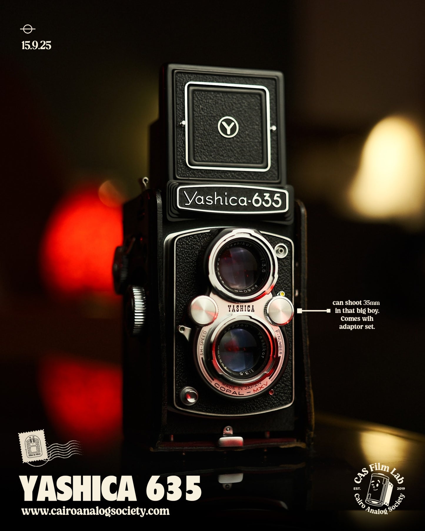 Yashica 635 Medium Format TLR w/ adaptor kit